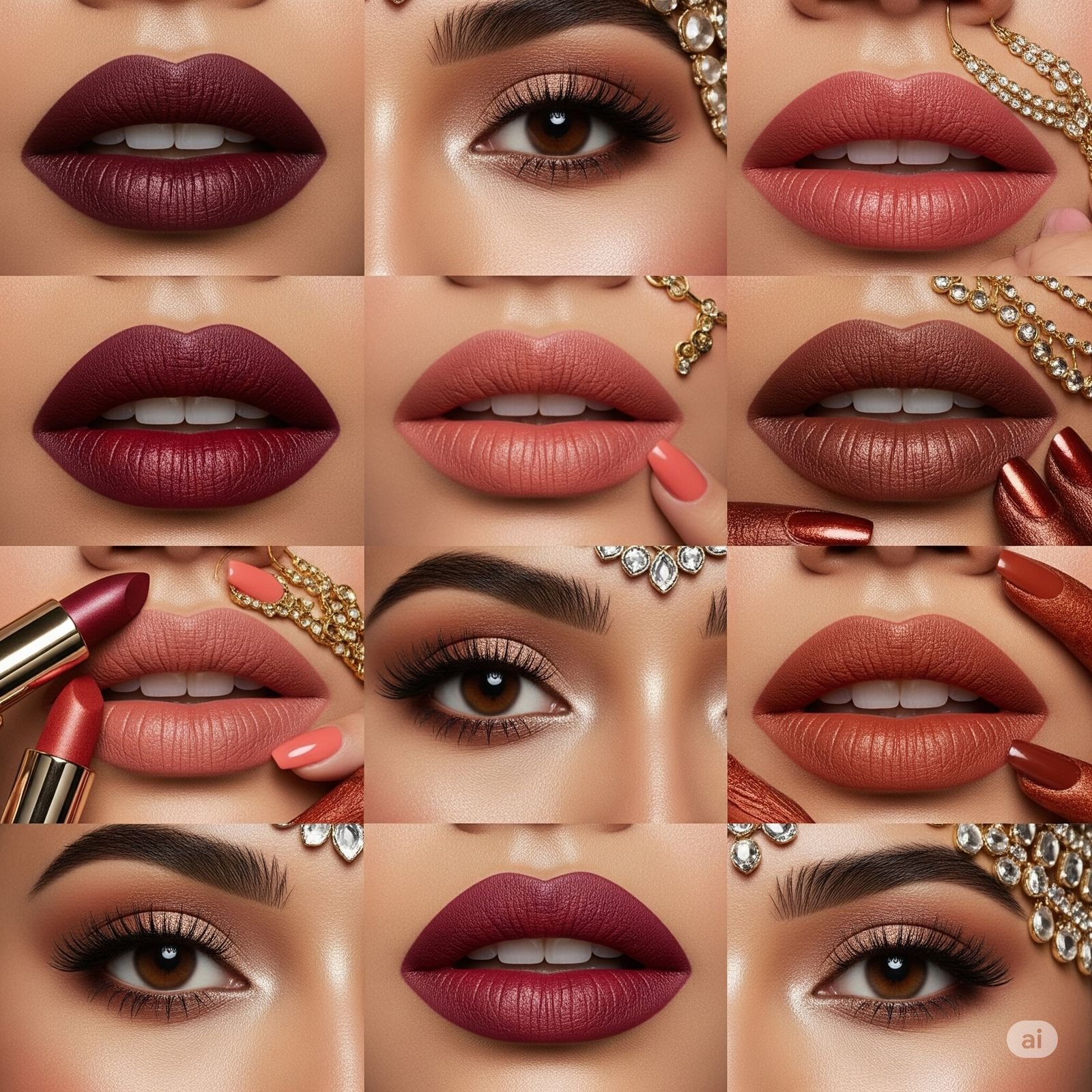 Desi Lip Glam: Maroons, Corals & Bridal Beauty